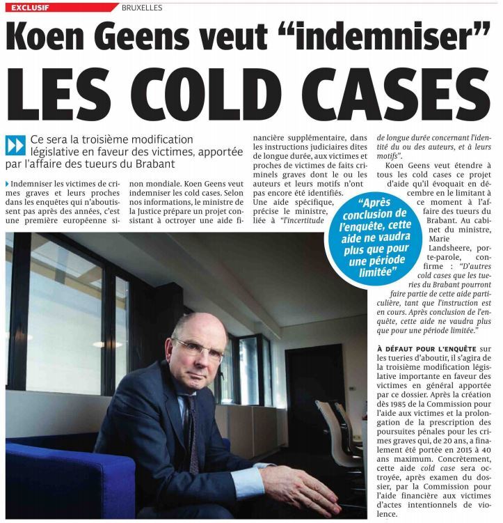 Koen Geens veut “indemniser” les cold cases