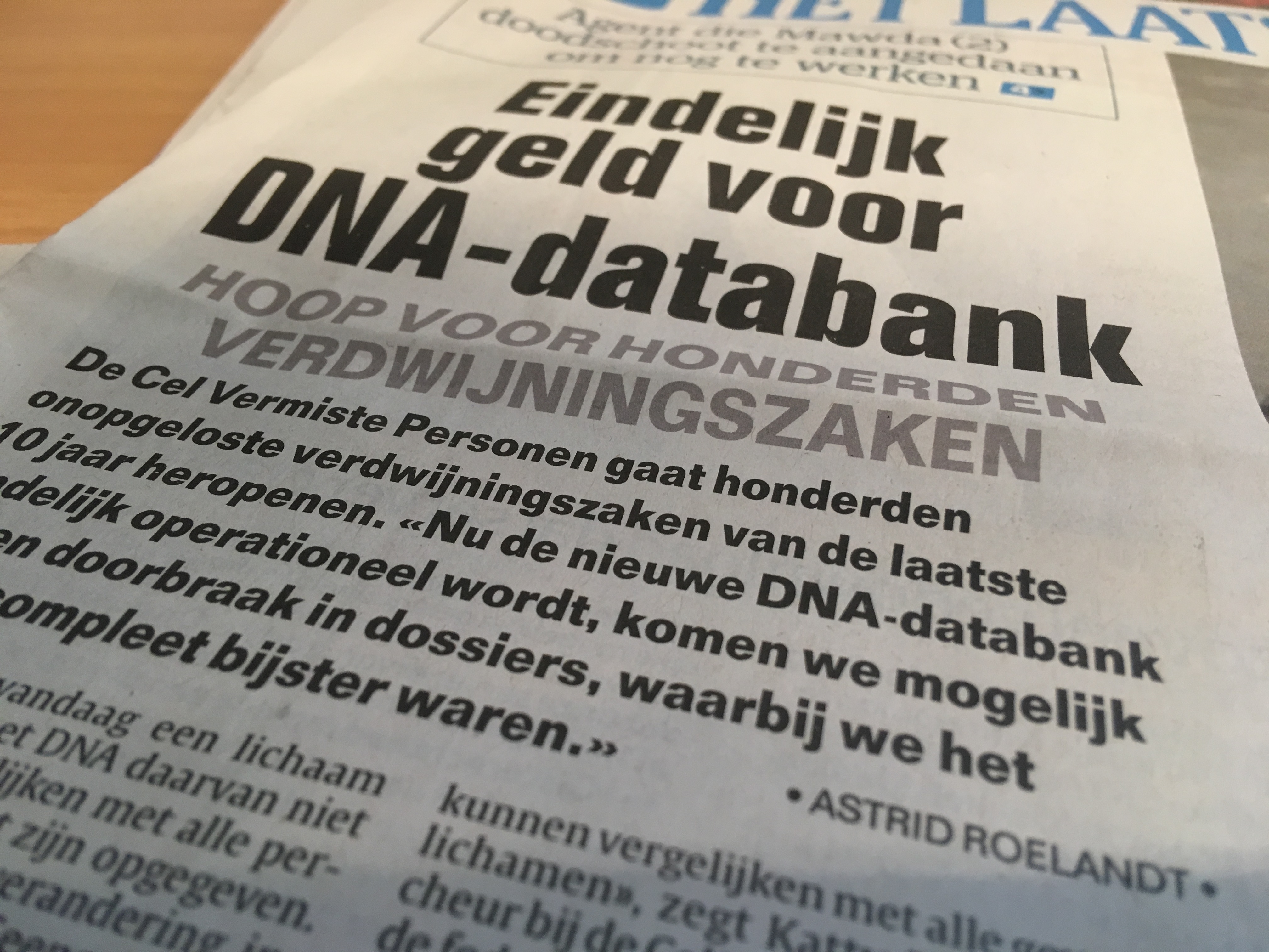 Eindelijk geld voor DNA-databank