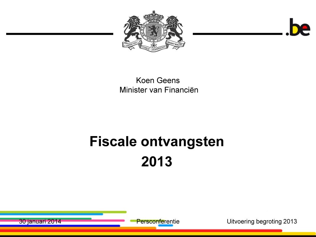 Fiscale ontvangsten 2013