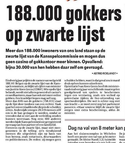 ​188.000 gokkers op zwarte lijst 