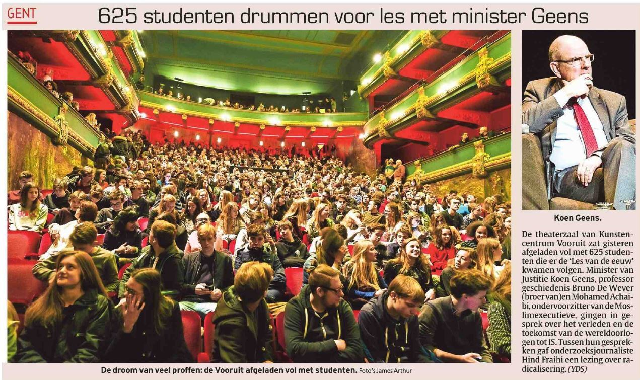 625 studenten drummen voor les met minister Geens