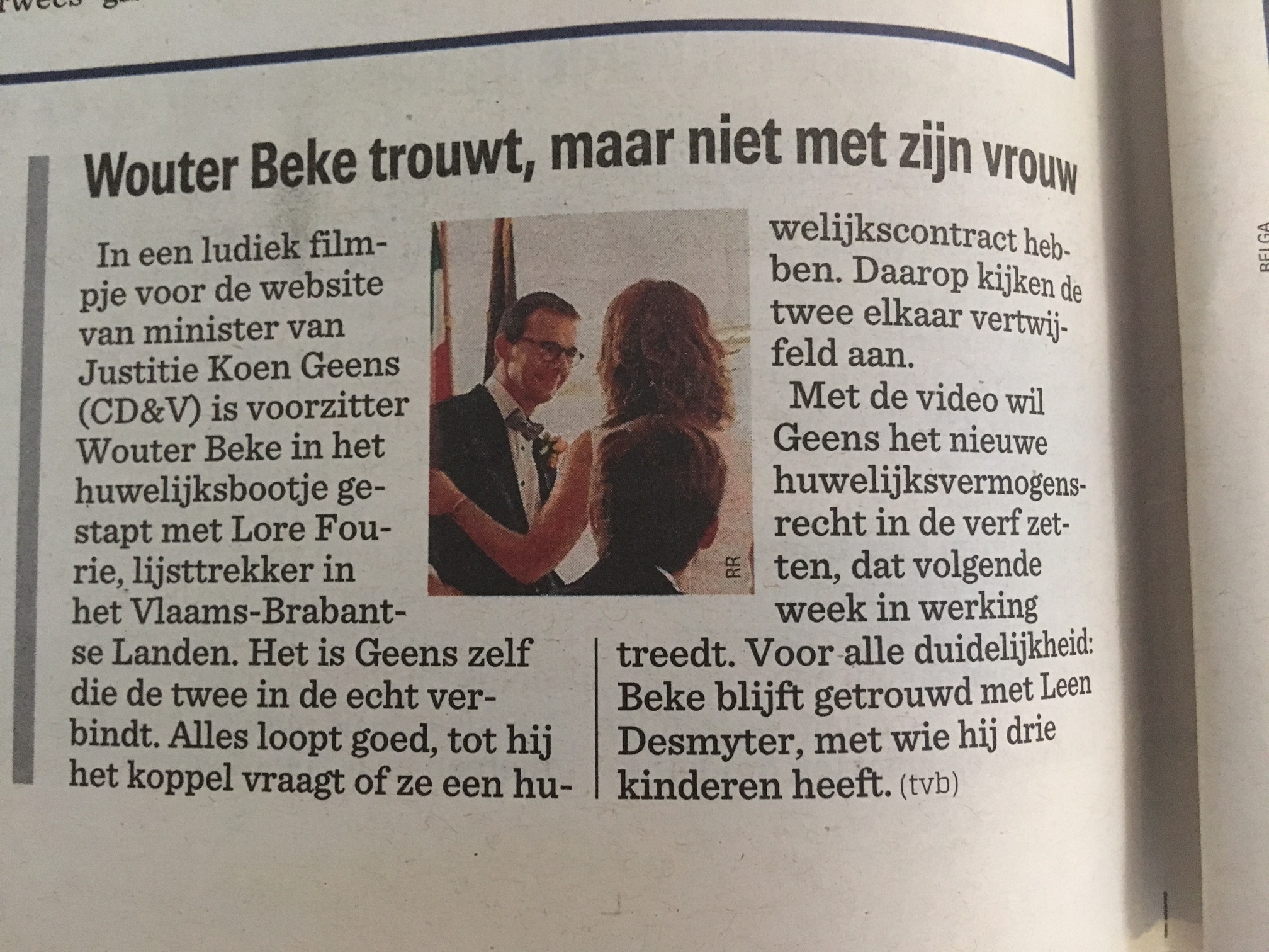 ​Beke trouwt, maar niet met zijn vrouw