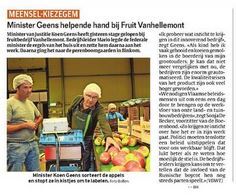 ​Minister Geens helpende hand bij Fruit Vanhellemont 