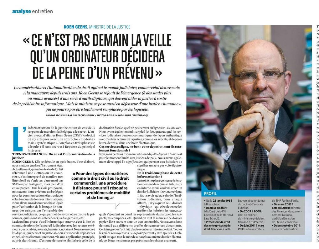 « Ce n’est pas demain la veille qu’un ordinateur décidera de la peine d’un prévenu »