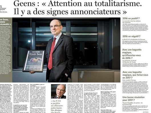 Geens : « Attention au totalitarisme. Il y a des signes annonciateurs »