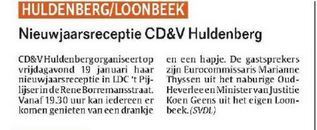 ​Nieuwjaarsreceptie CD&V Huldenberg 