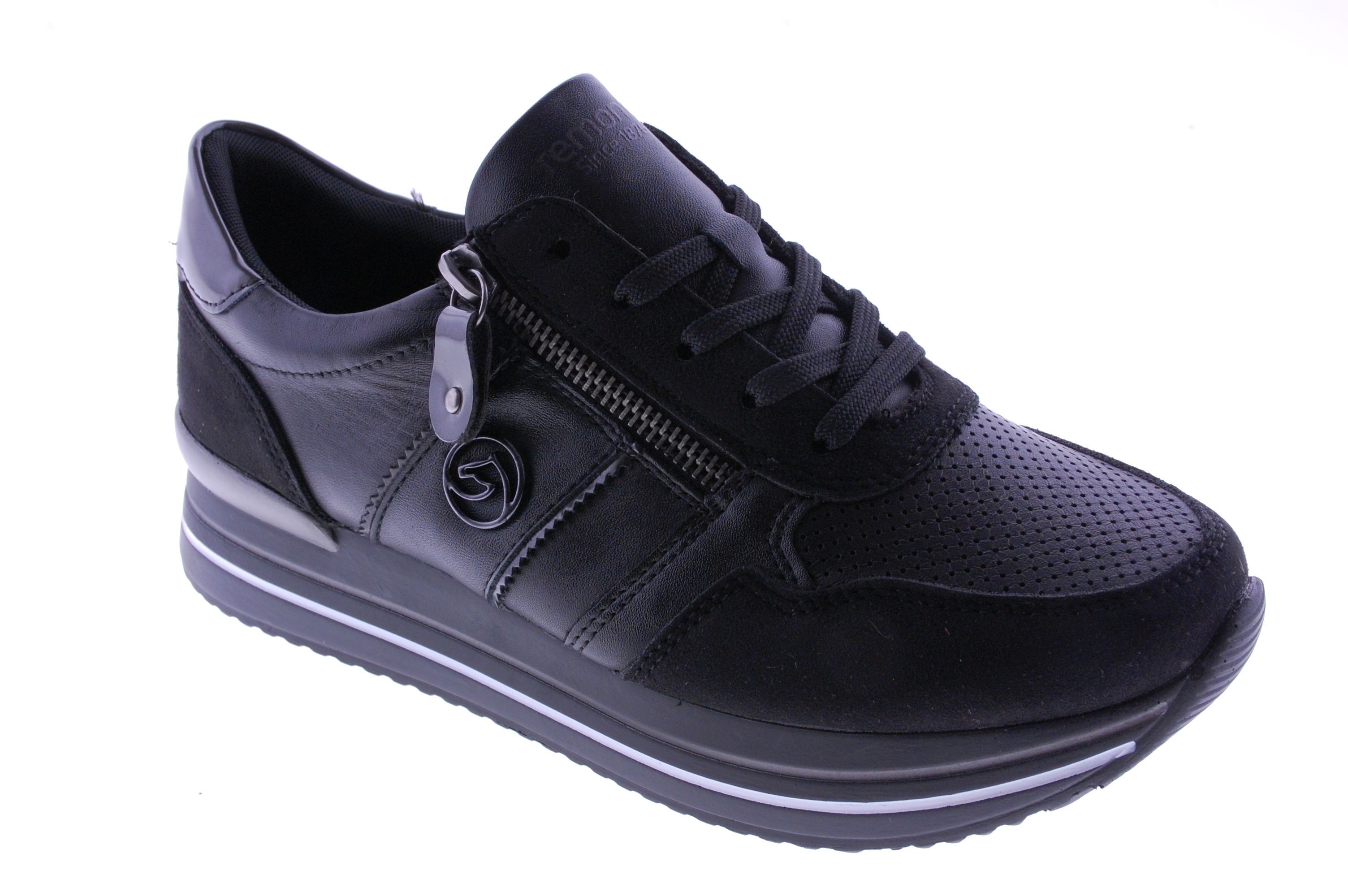 Remonte - Sneaker - Leder - Zwart