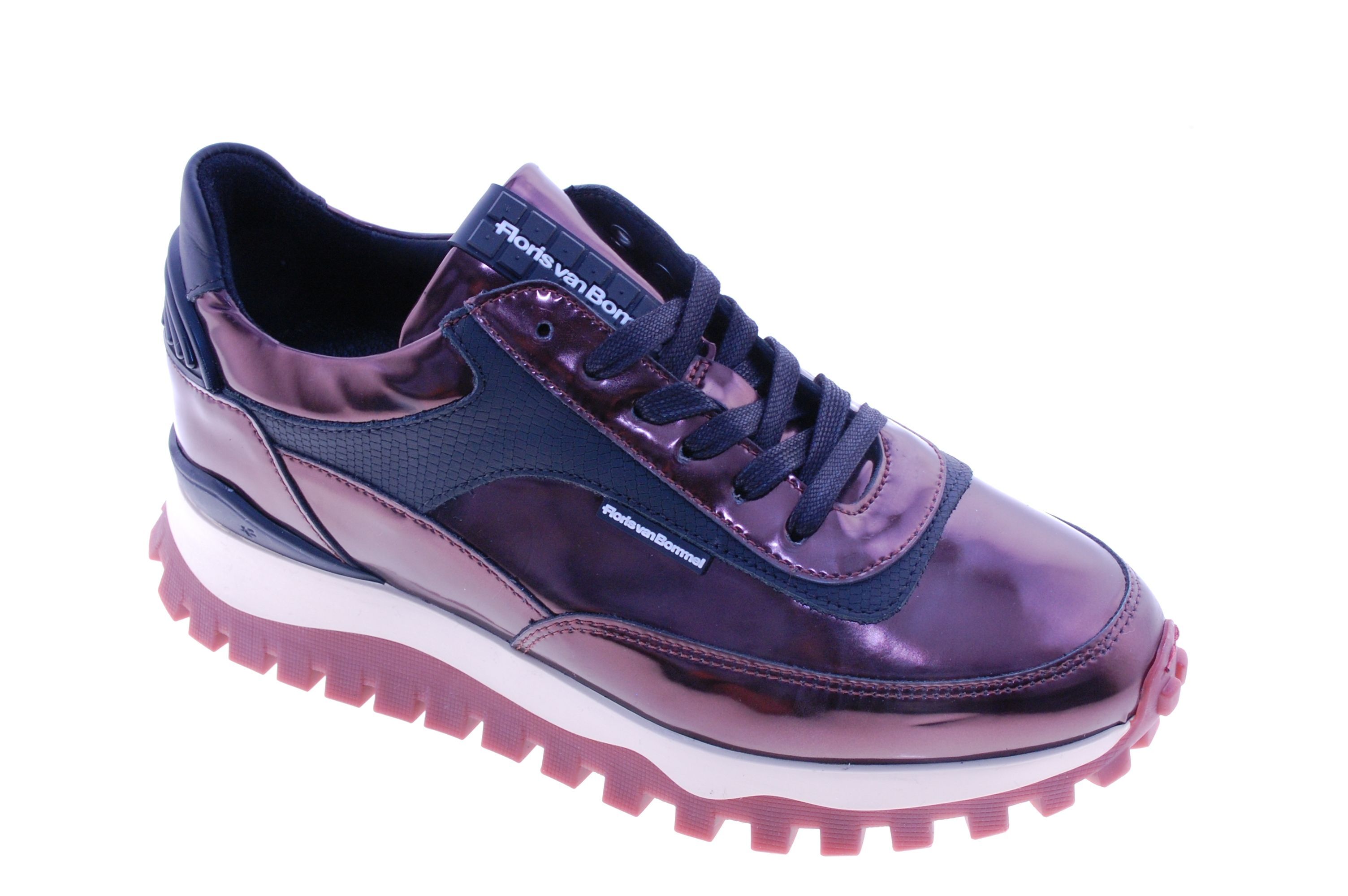 Floris Van Bommel Bordeaux Lak Sneaker voor dames