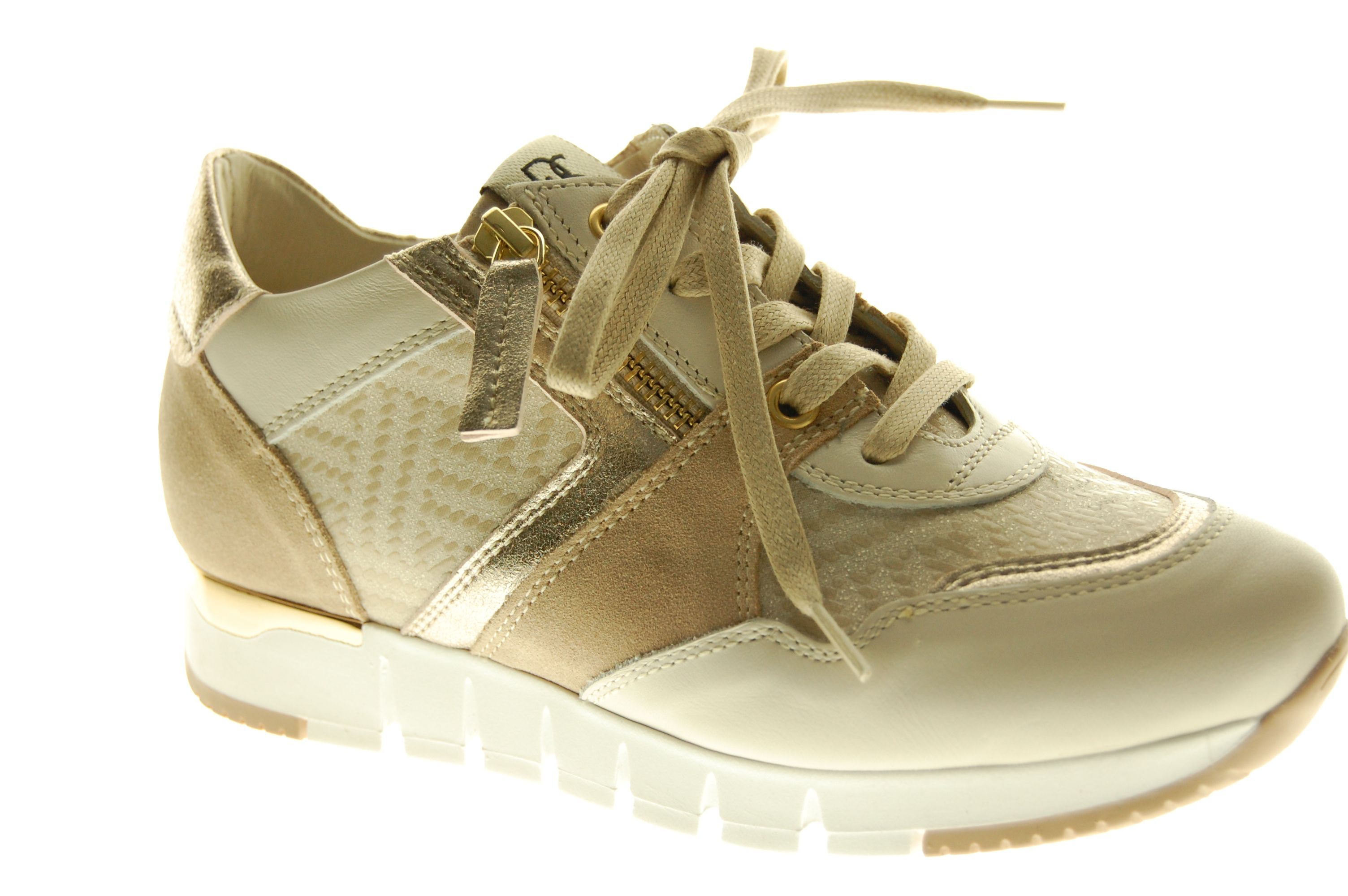 Dl Sport Beige Leder Sneaker voor dames | Schoenen Ruytings
