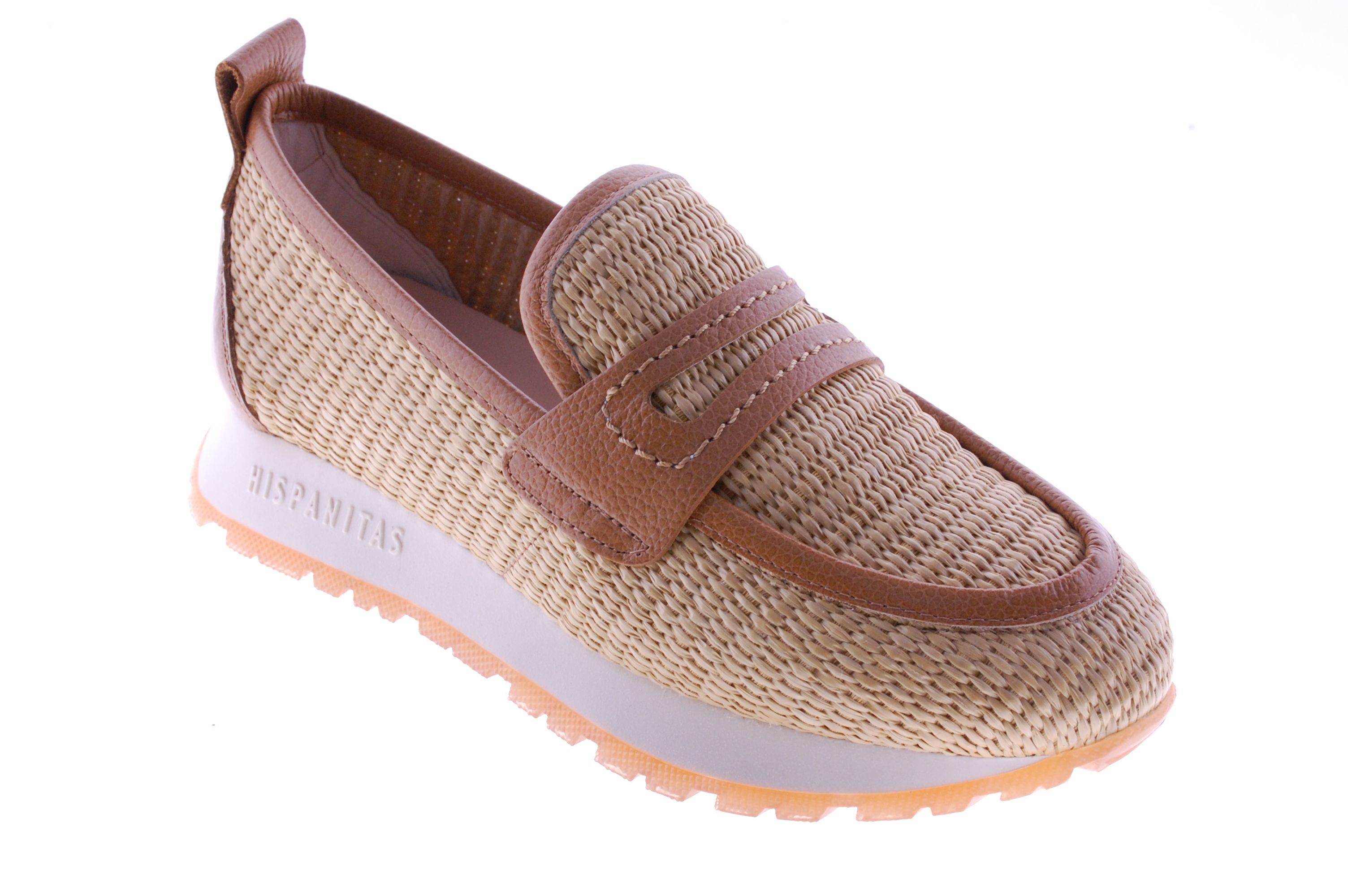 Hispanitas - Mocassin / Slip On - Raffia - Cognac