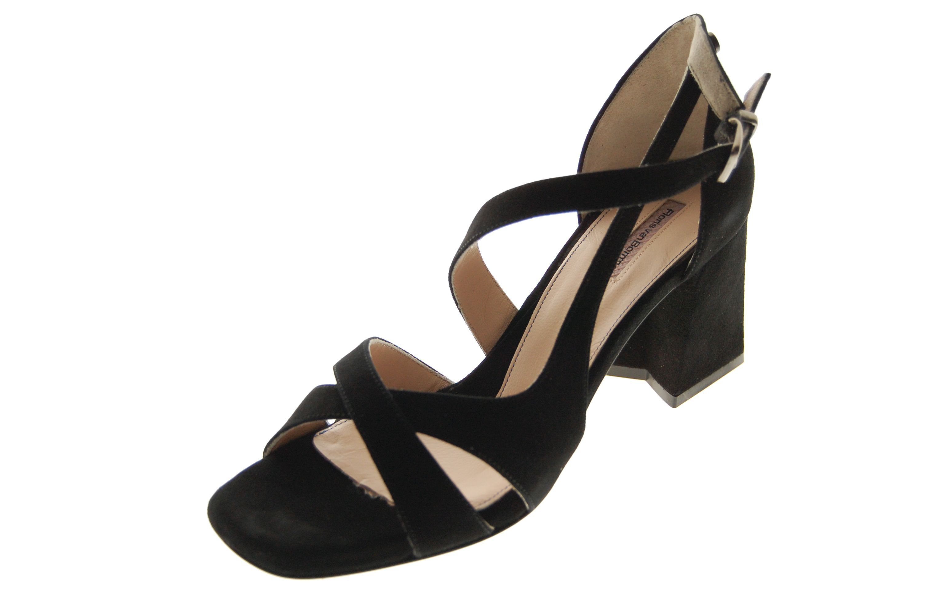 Floris Van Bommel Zwart Nubuck Sandaal voor dames | Schoenen Ruytings