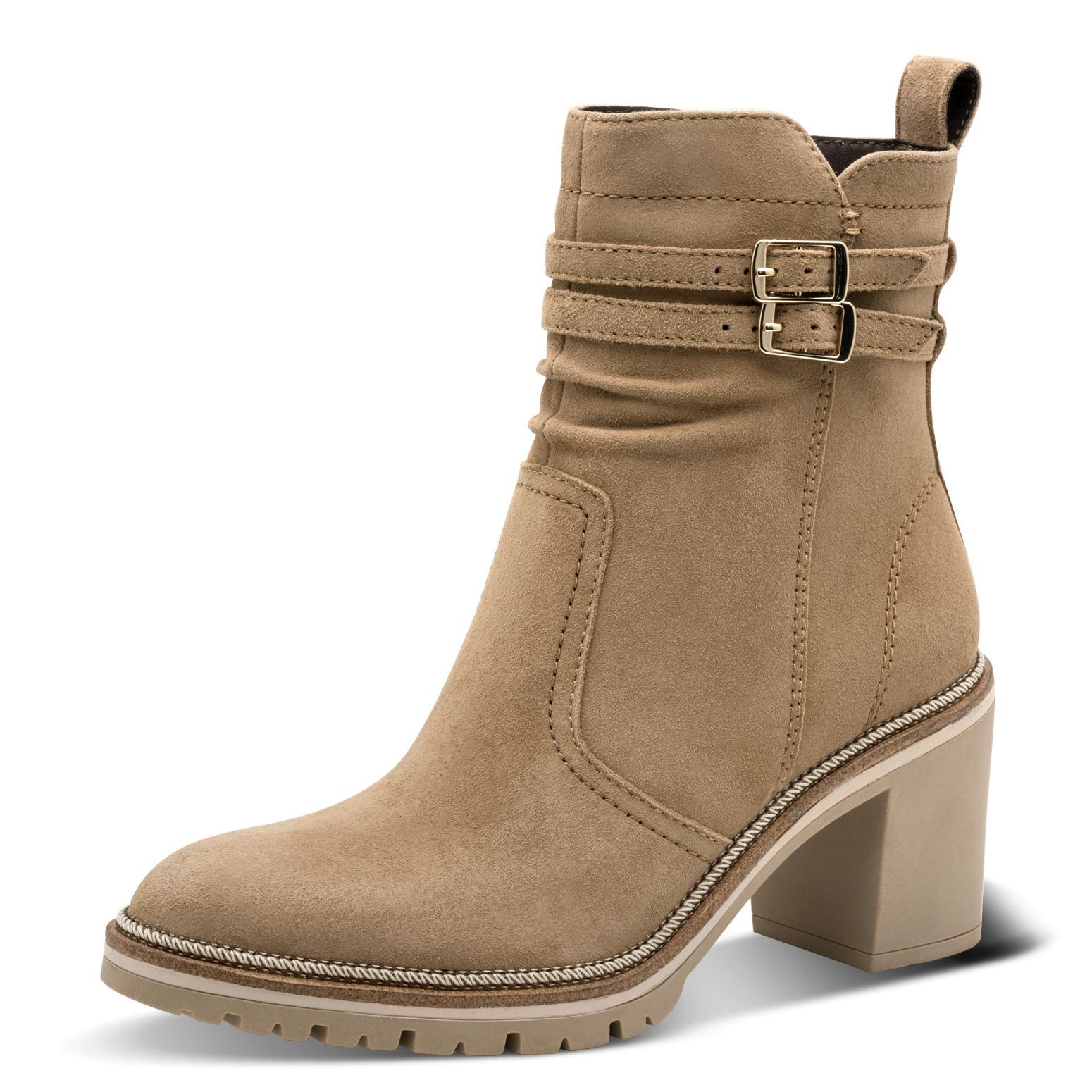 Tamaris - Enkellaars - Suede - Taupe