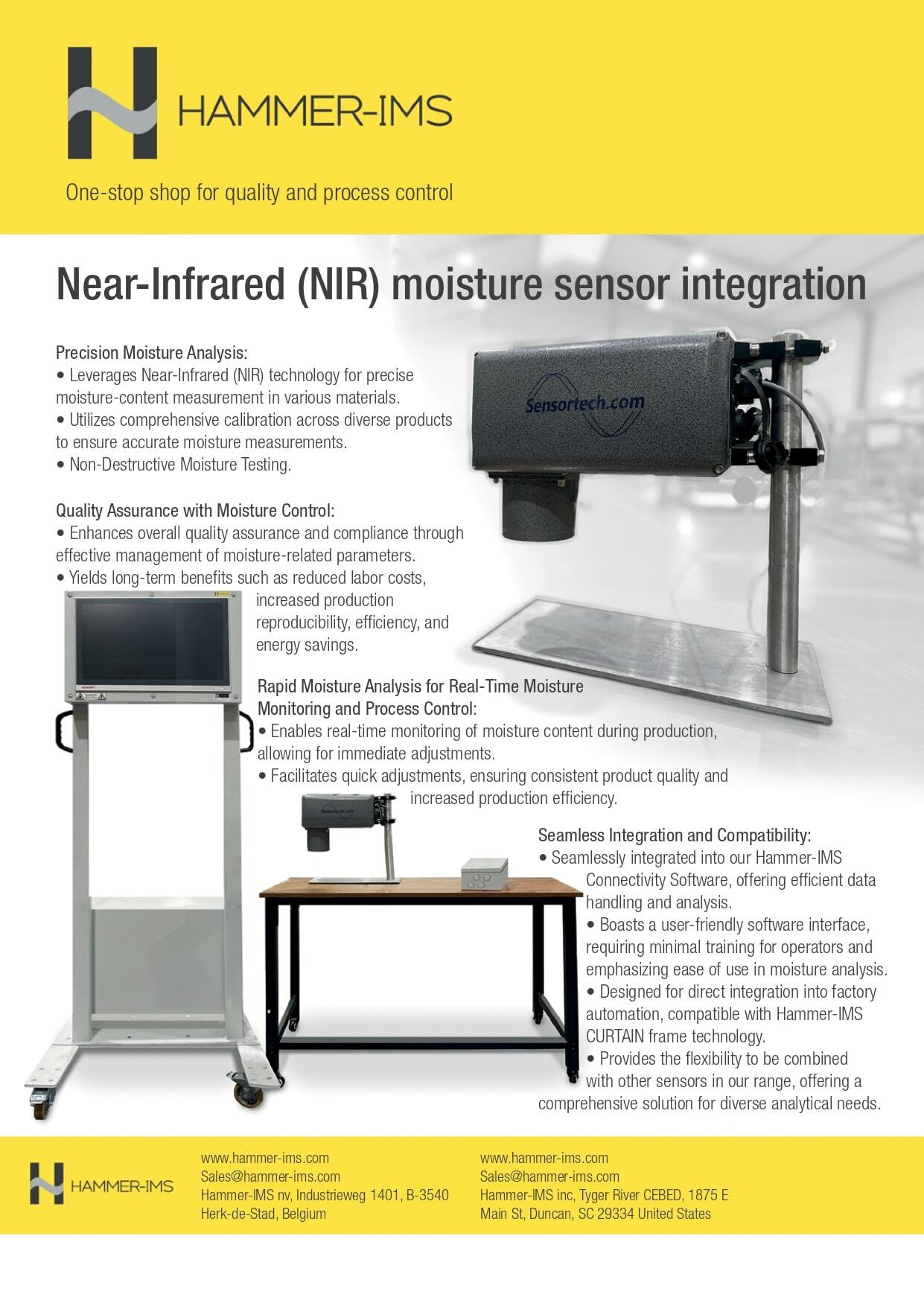NIR moisture sensor integration