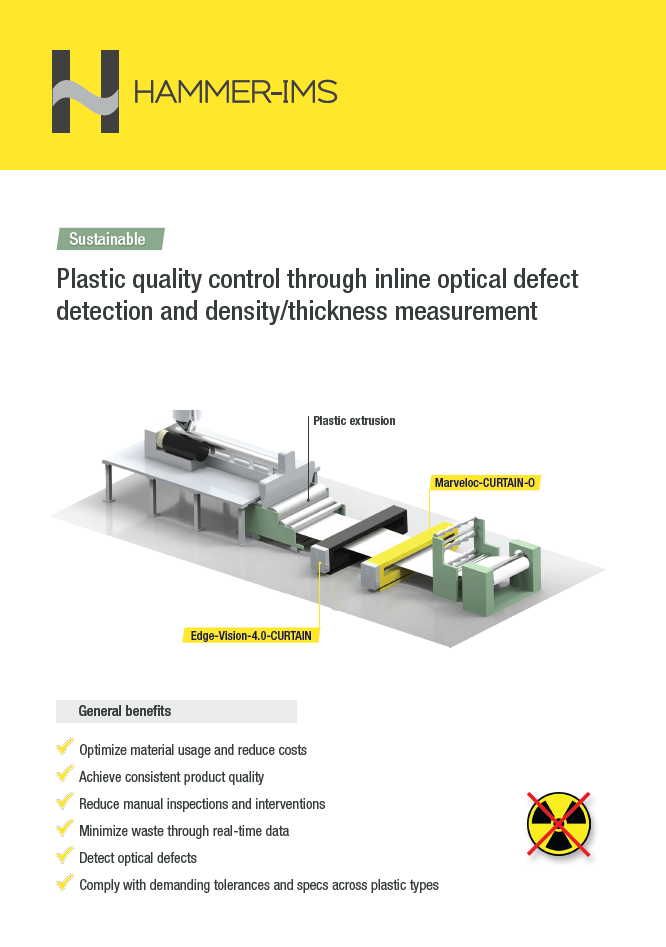 7 | Plastic quality control through inline optical defect detection and density/thickness measurement •
