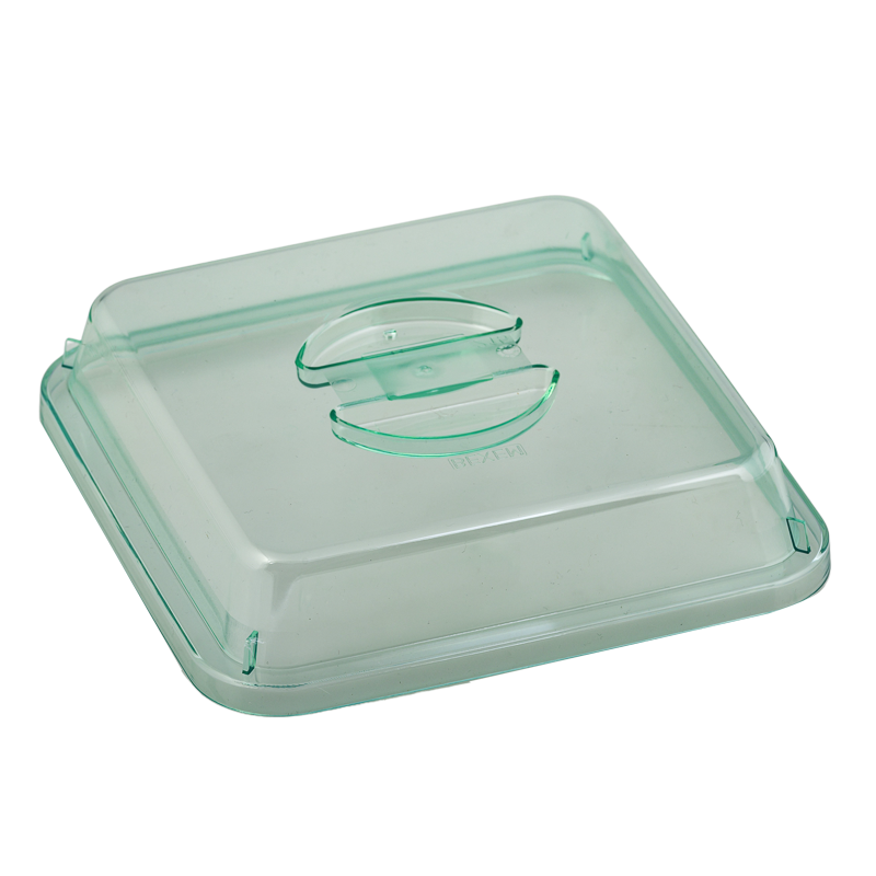 Square lid green transparant 212mm