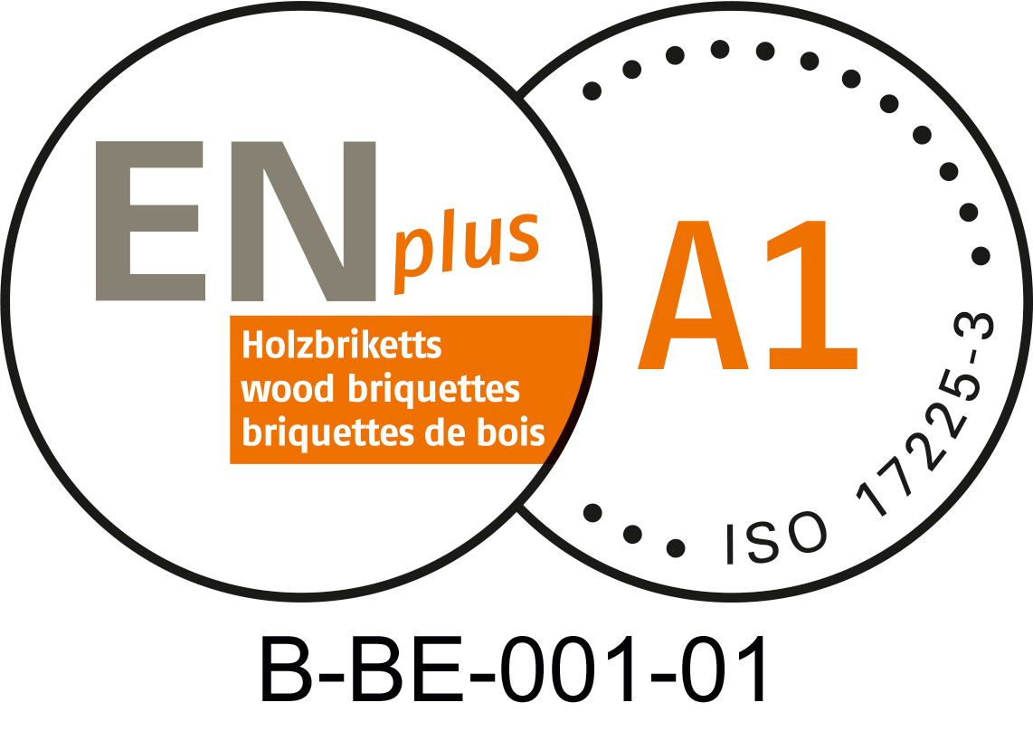 ENplus A1 kwaliteitslabel voor duurzame houtbriketten. BE001 is de code van Ecopower als brikettenproducent. ENplus A1 kwaliteitslabel voor duurzame houtbriketten. BE001 is de code van Ecopower als brikettenproducent.