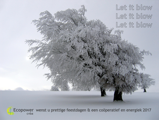 Afbeelding bij Ecopower wenst u prettige feestdagen & een coöperatief en energiek 2017!