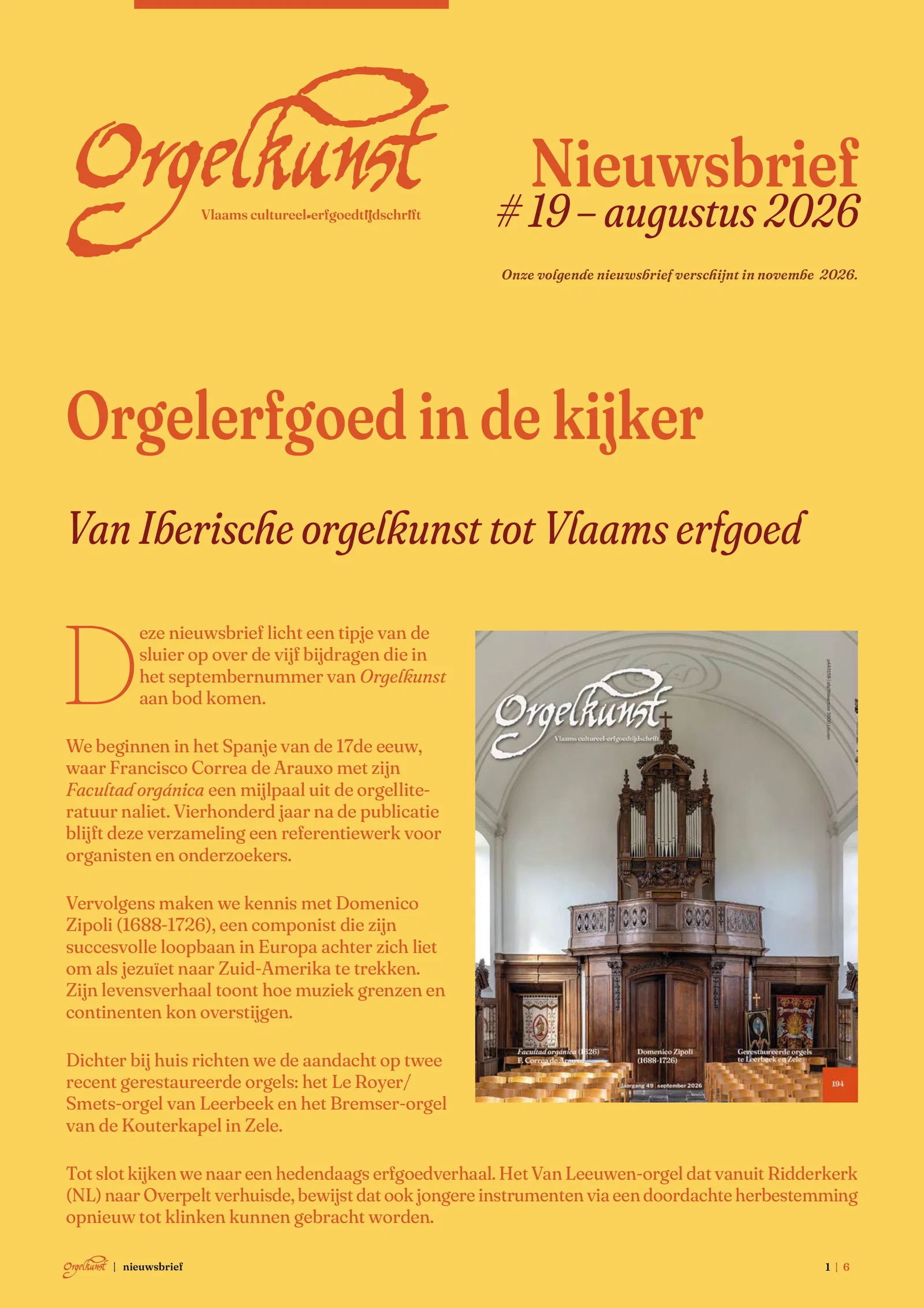 Voorpagina van Nieuwsbrief #19