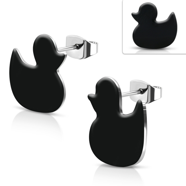 Boucles D Oreilles Enfant Canard Blanc Acier Zeido Boucles D Oreilles Enfant Canard Blanc Acier Zeido