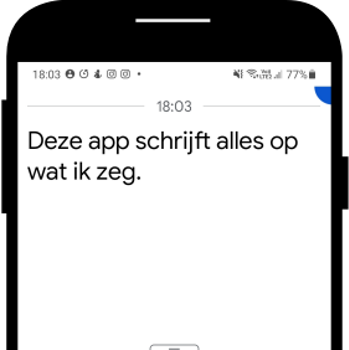 screenshot spraak naar tekst op smartphone