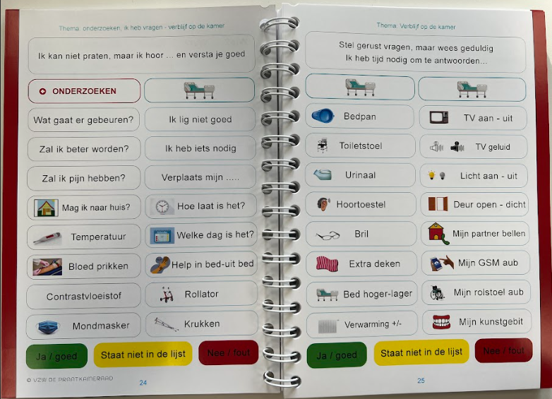 foto van een pagina rond verblijf op de kamer uit De Praatkameraad