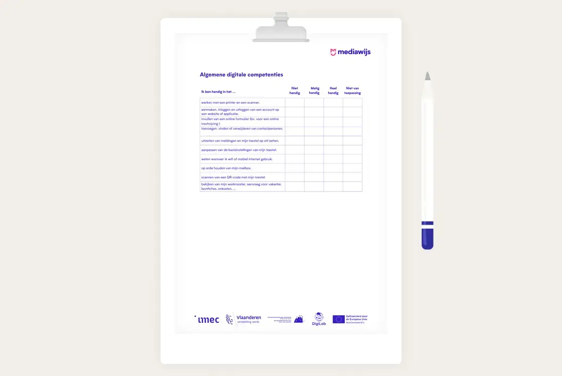Zelfscan digitale competenties voor zorg en welzijn