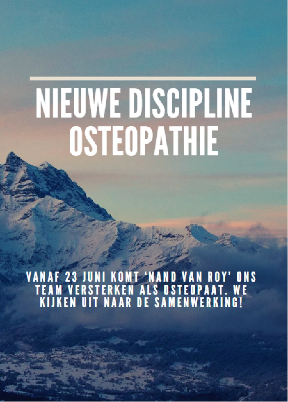Osteopathie vanaf 23 juni!!