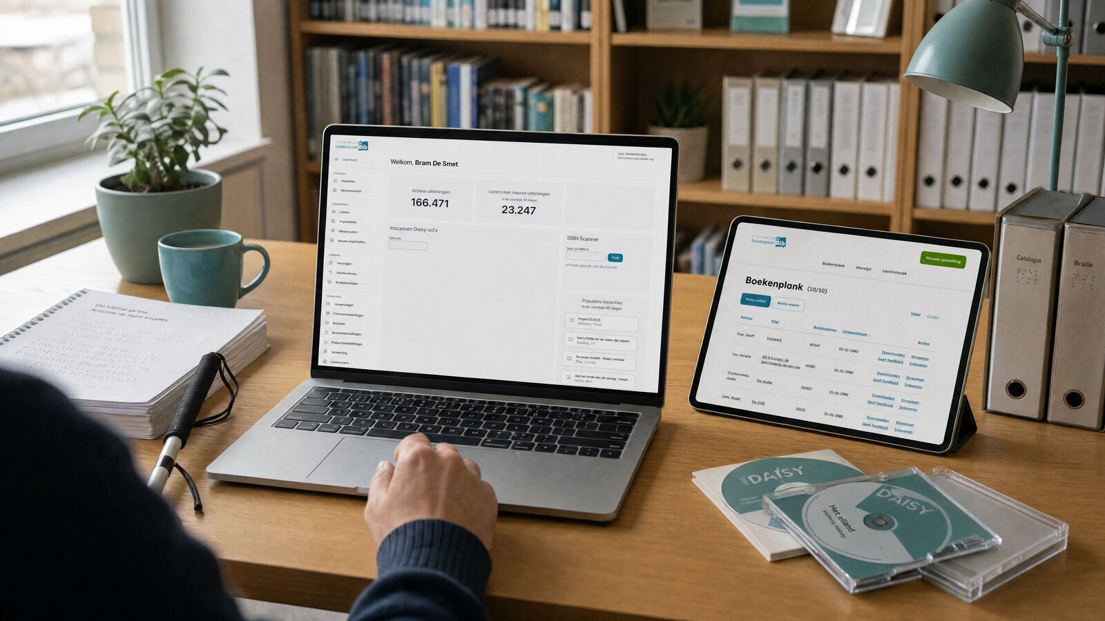 Het Fonar-systeem van Luisterpunt op een scherm