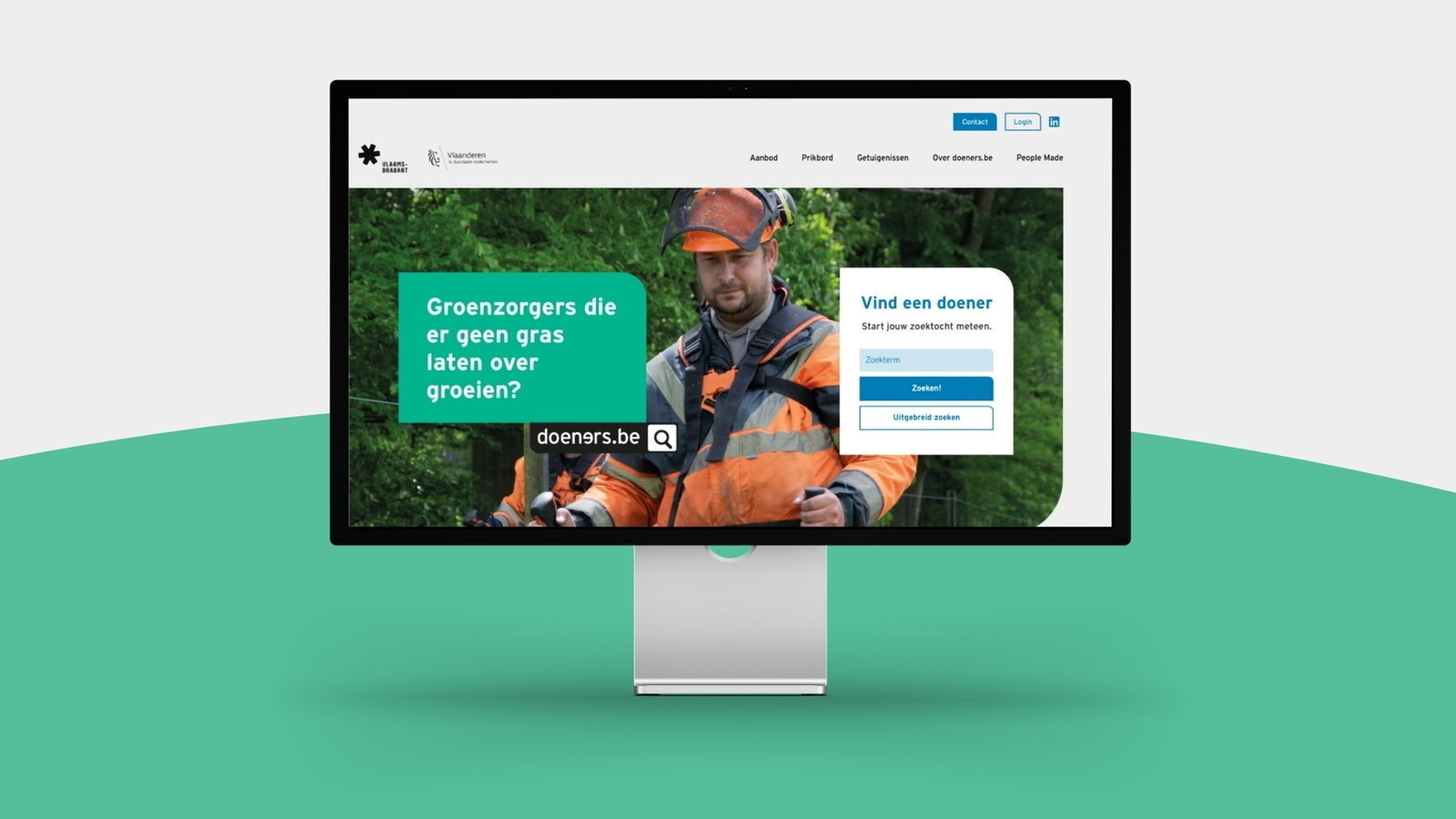 De doeners.be-website op laptop en telefoon