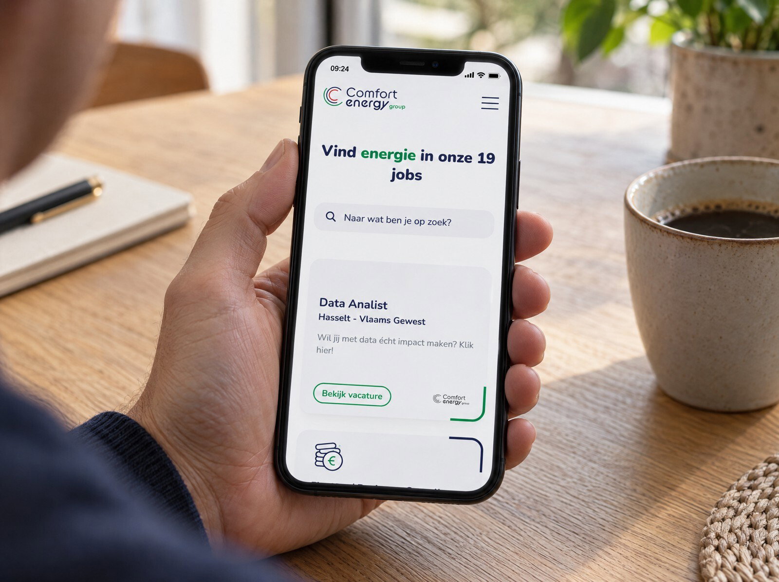 Comfort Energy Group vacancies on a smartphone