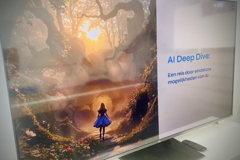 Scherm met de titel AI Deep Dive, een reis door eindeloze mogelijkheden van AI