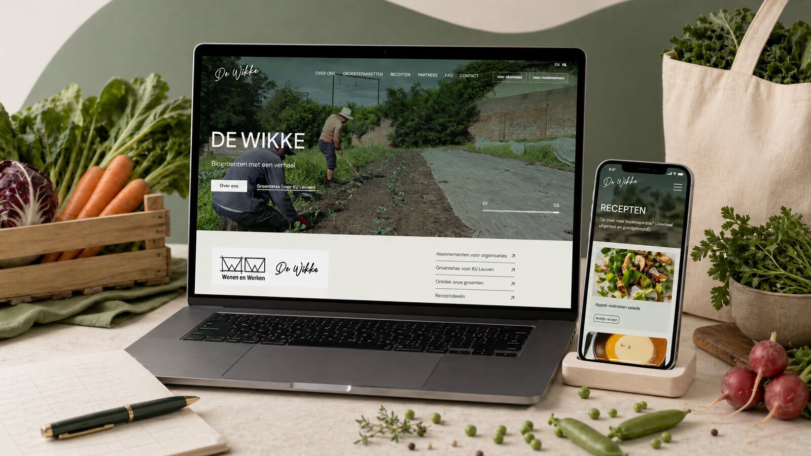 De Wikke website on a laptop and phone