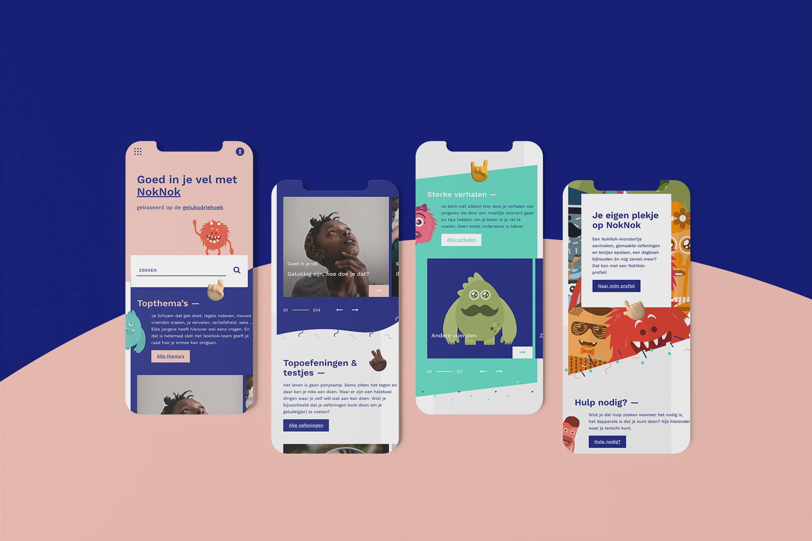 De NokNok-website op telefoon en laptop