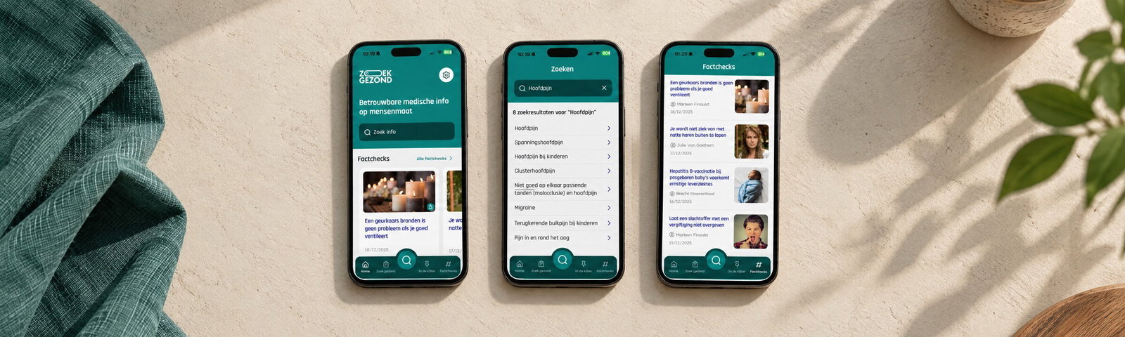 Zoek Gezond on a smartphone