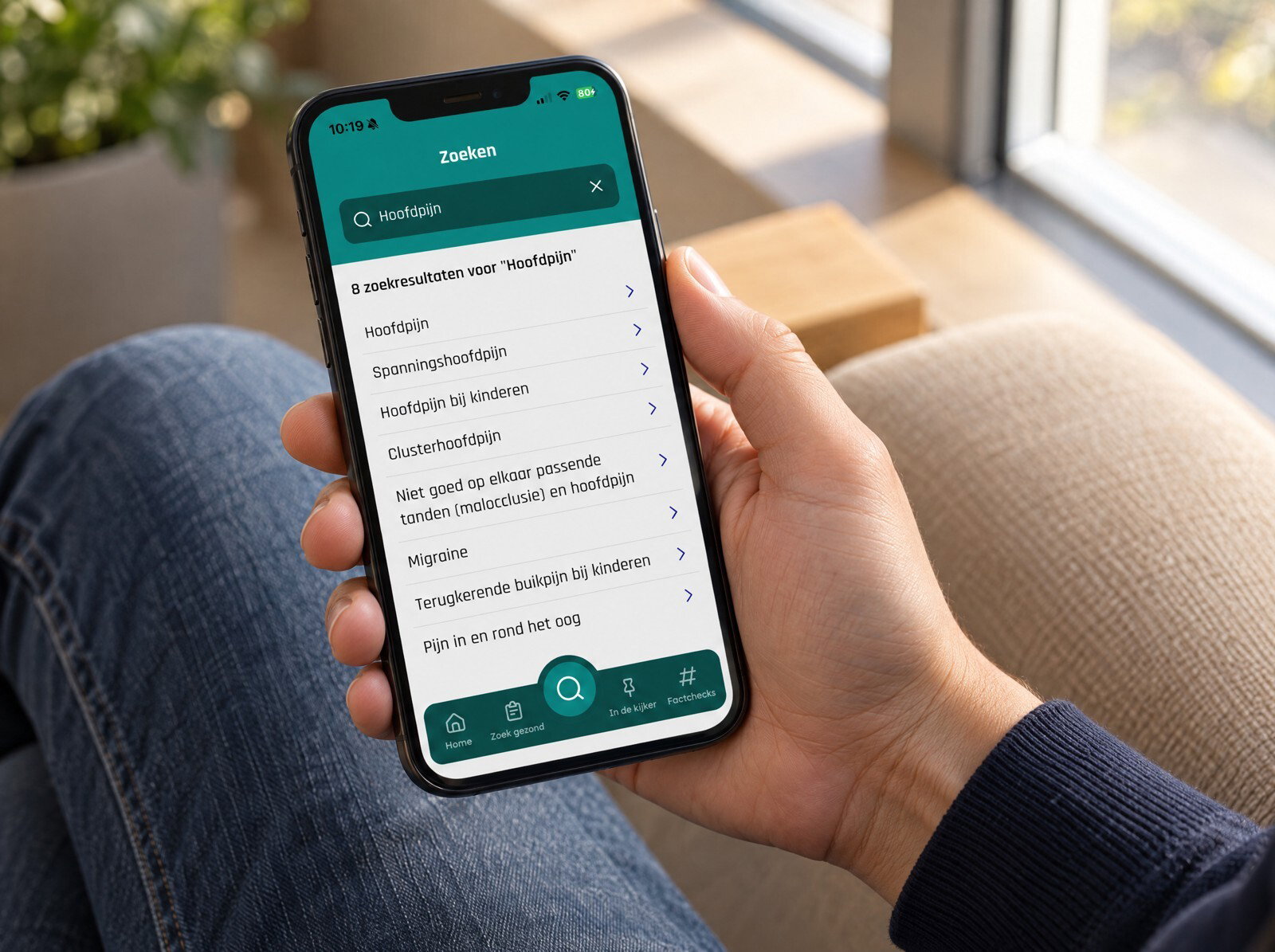 Search results for headache in the Zoek Gezond app