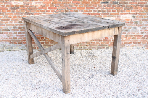 thumbnails bij product old wooden table - industrial look