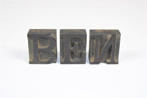 thumbnails bij product Old letterpress blocks "BEN" 