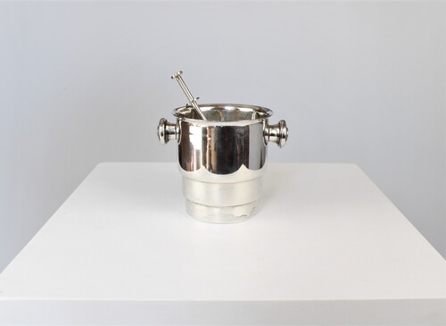 thumbnails bij product silver plated Art Deco ice bucket + ice tongs