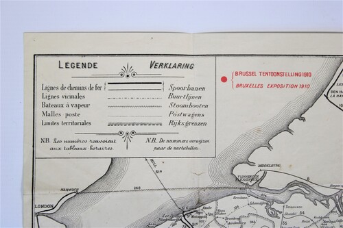 thumbnails bij product old map of Belgian railways, 1910
