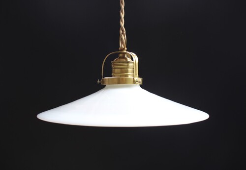 thumbnails bij product old suspension lamp in opaline glass