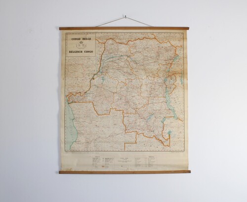 thumbnails bij product old map of Belgian Congo, 1950