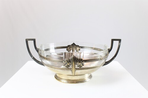 thumbnails bij product silver plated jardinière with glass insert