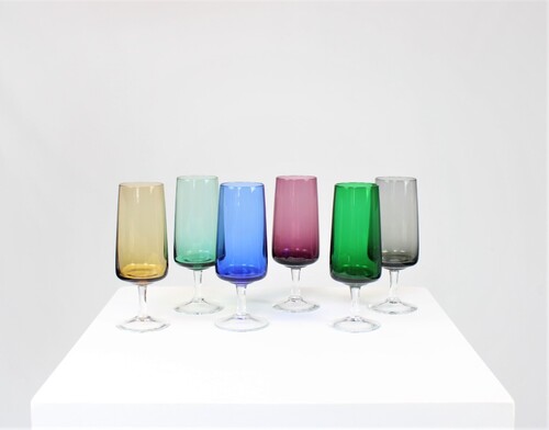thumbnails bij product 6 colored vintage glasses