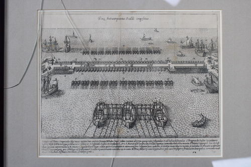 thumbnails bij product engraving: pontoon bridge Scheldt, Antwerp, 1585