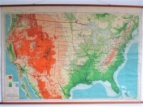 thumbnails bij product Old school map of the USA, 1954