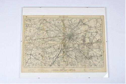 thumbnails bij product old war map of Brussels, 1914