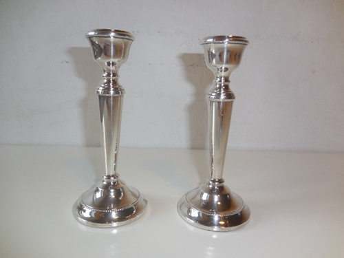 thumbnails bij product old Sterling silver candlesticks