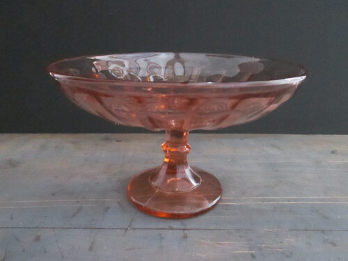 thumbnails bij product old fruit tray in pink glass