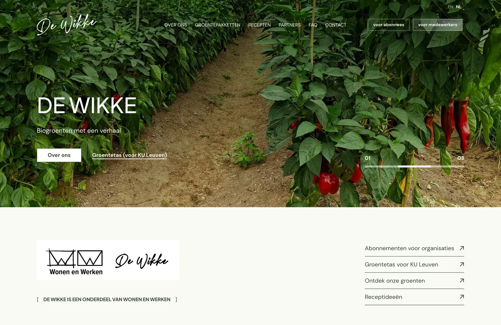 The De Wikke farm site with produce photography
