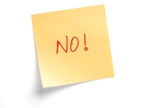 Neen op een postit